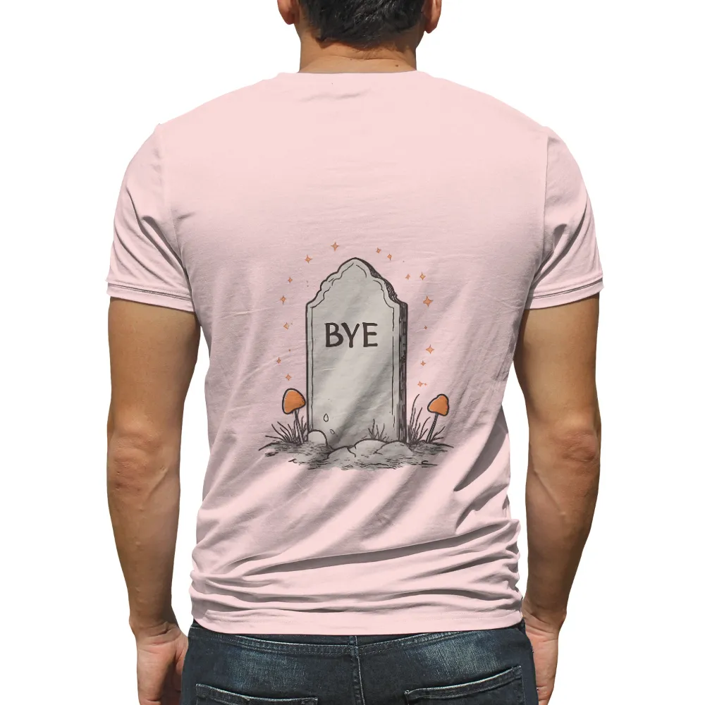 T-Shirts Custom: Bye - A Whimsical Reminder of Impermanence| mushrooms