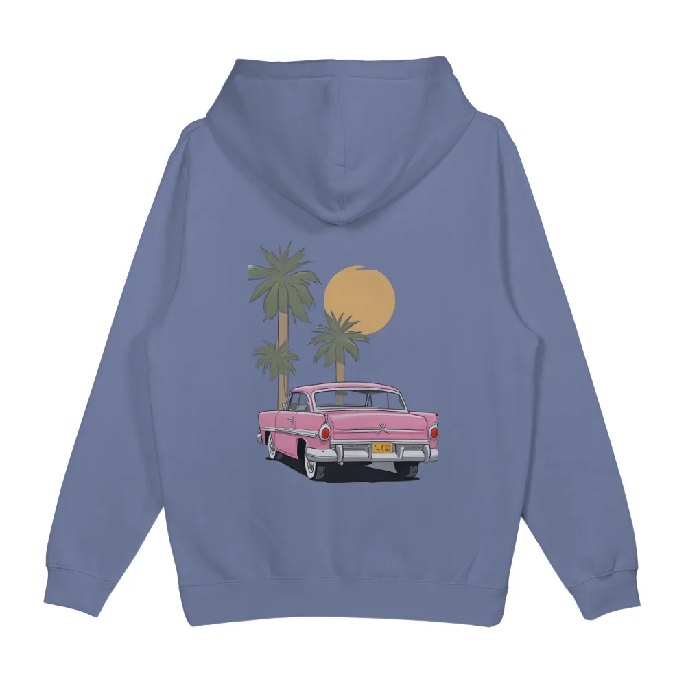 Tee Shirts Printed: Vintage Car Under Palm Trees|men's long sleeve sun protection swim shirts