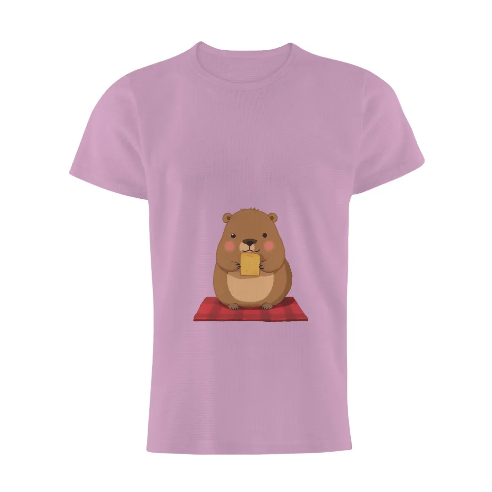 TShirt Printing: Hazel the Hamster Enjoys Cheese - Minimalist Design|cute roblox t shirt pink