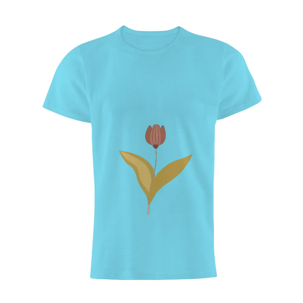 Custom T-Shirt Printing: Minimalist Tulip Design Symbolizing Hope and Resilience|cute spring shirts for women