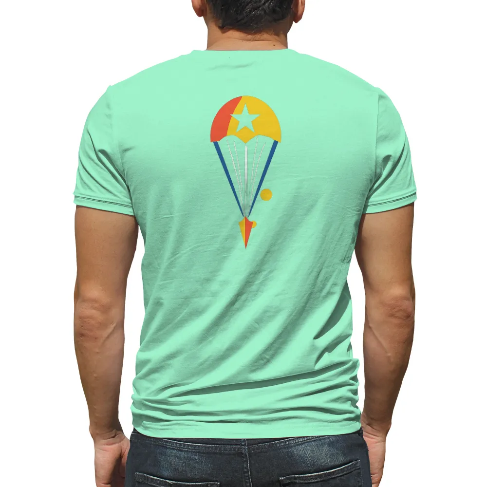 Custom Tee Shirts: Embrace Adventure with Bold Parachute Design| Vibrant parachute design