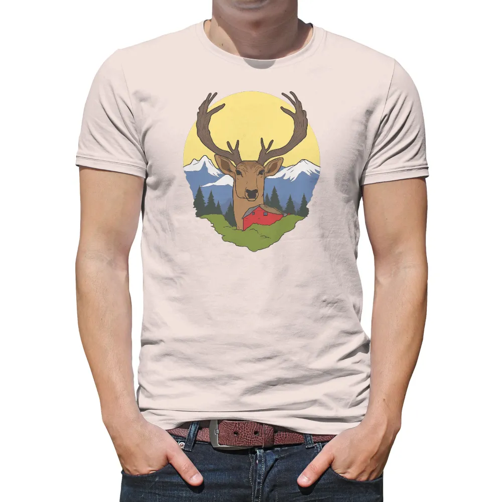 Graphic Tees: Majestic Deer Guardian of the Village|pokemon forest shirt