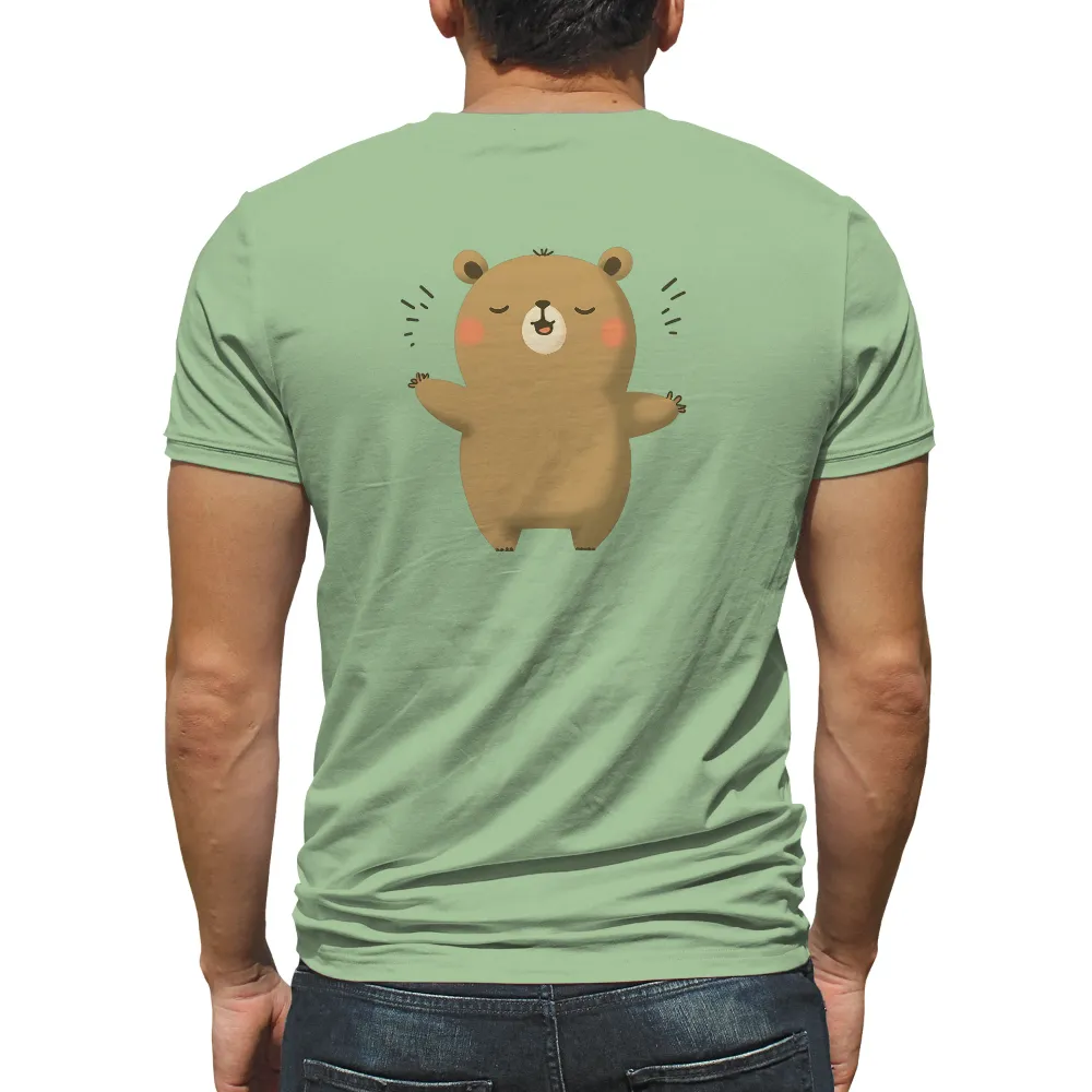 Graphic Tees: Benny's Joyful Dance - Whimsical Bear Design|cute roblox t shirt pink