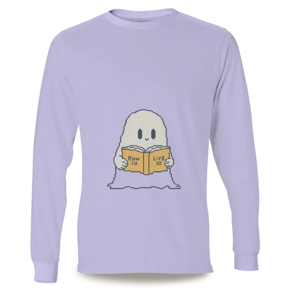 TShirt Printing: Pixel Art Ghost Reading 'How to Live 10'|roblox t shirt ghost