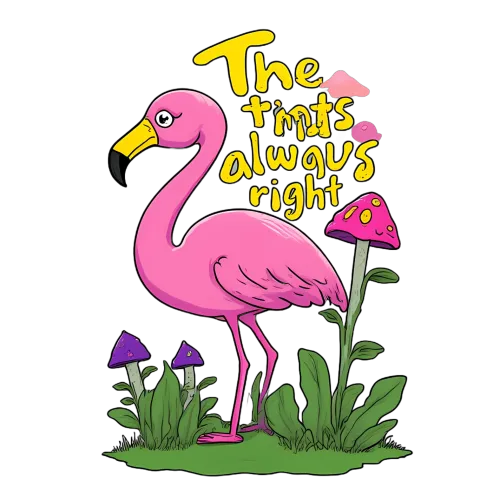 T-Shirts Pattern: The Tints Always Right - Whimsical Flamingo Design