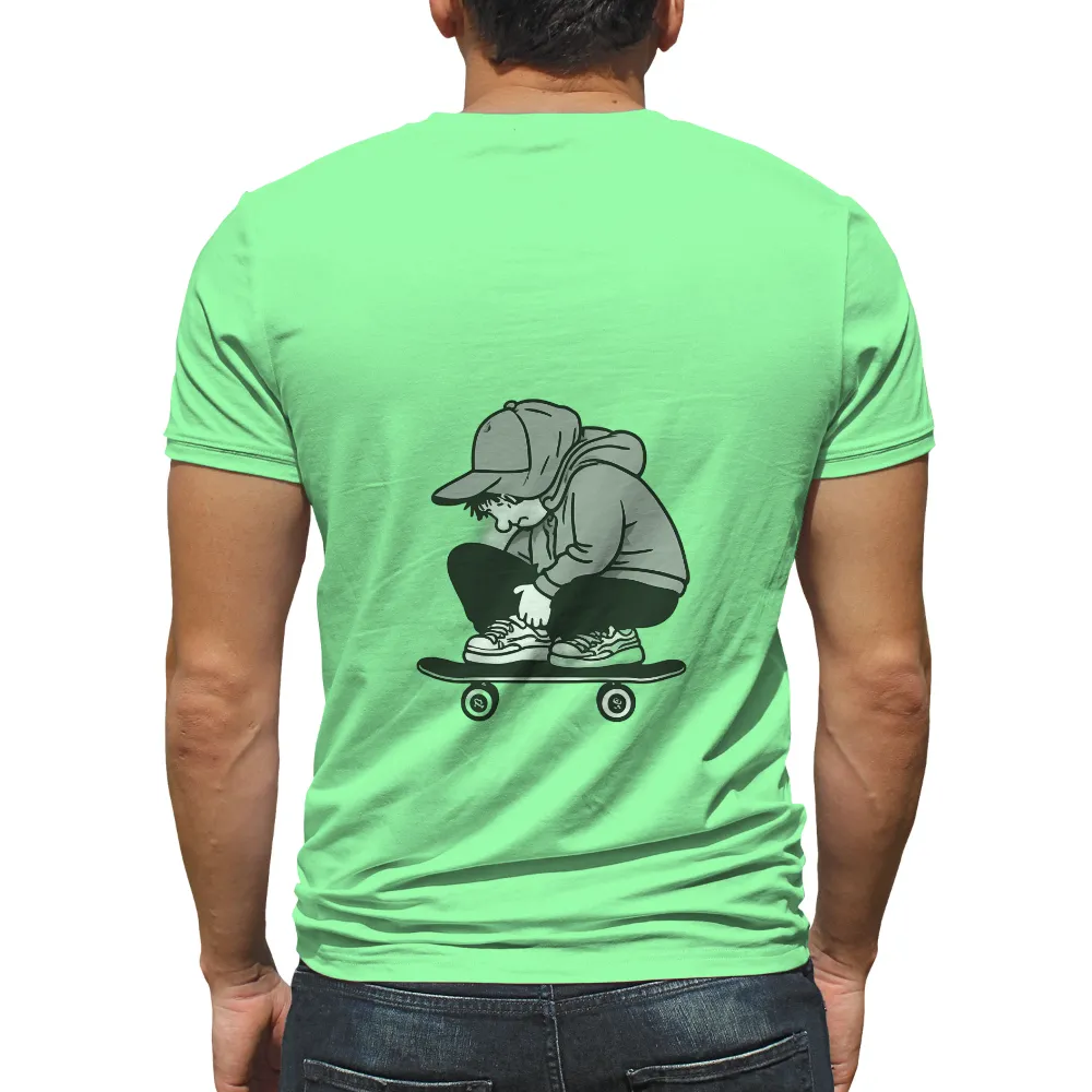 Tee Shirts Printed: Skateboard Dreams - Minimalist Youth Culture|butterfly reflection t shirt