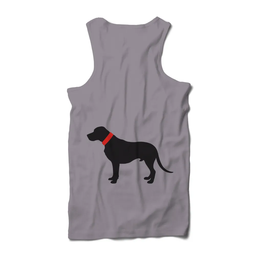 TShirt Printing: Bold Red Collar Dog Silhouette - Companionship and Loyalty|death note ryuk silhouette