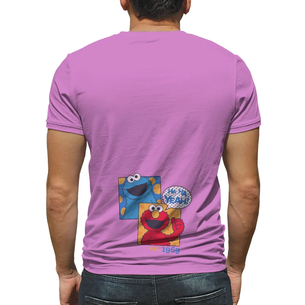 Shirts Graphic Tees: Sesame Street Laughter with Cookie Monster and Elmo|r&b vintage t shirt