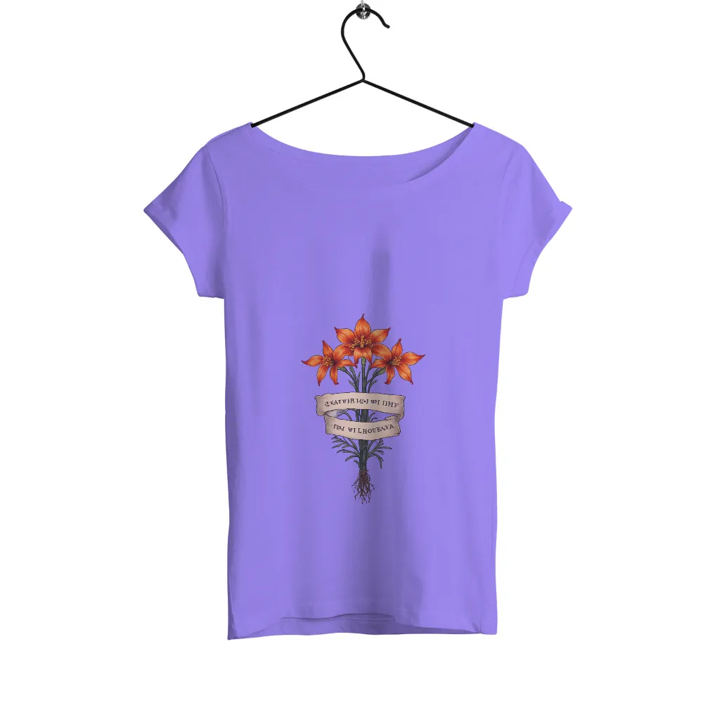 T-Shirts Custom: Vibrant Orange Lilies - Resilience and Growth|graffiti nature