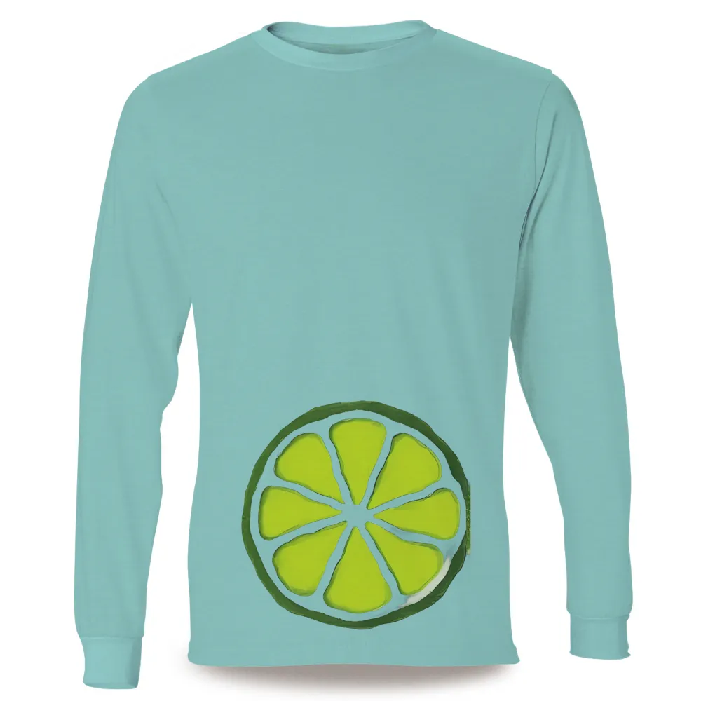 TShirt Printing: Vibrant Lime Slice - Fresh Joy|neon green graphic tees women's