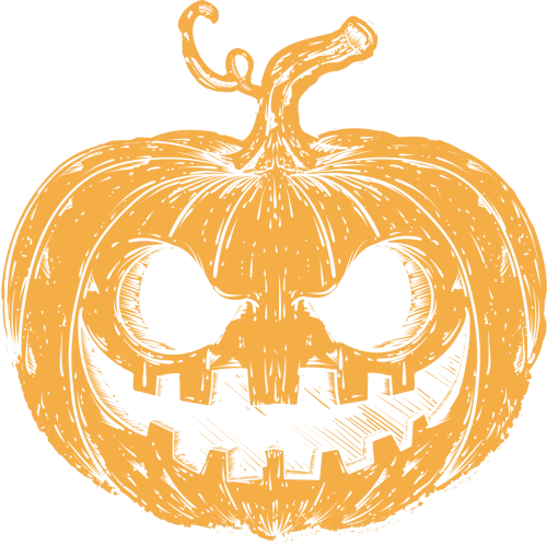 Custom Tee Shirts: Spooky Whimsical Pumpkin Design for Halloween