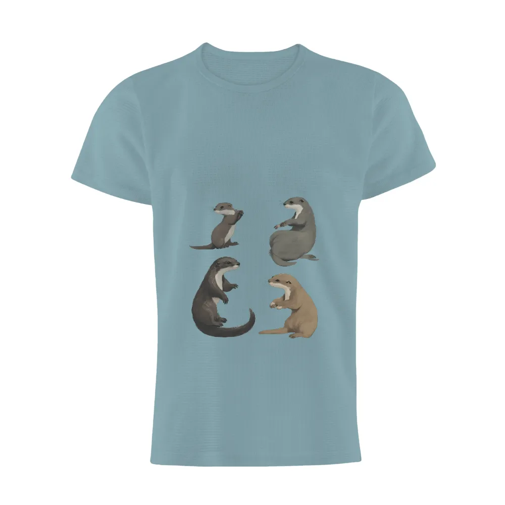 Custom T-Shirt Printing: Otters Embracing Life's Moments|happy independence day t shirt