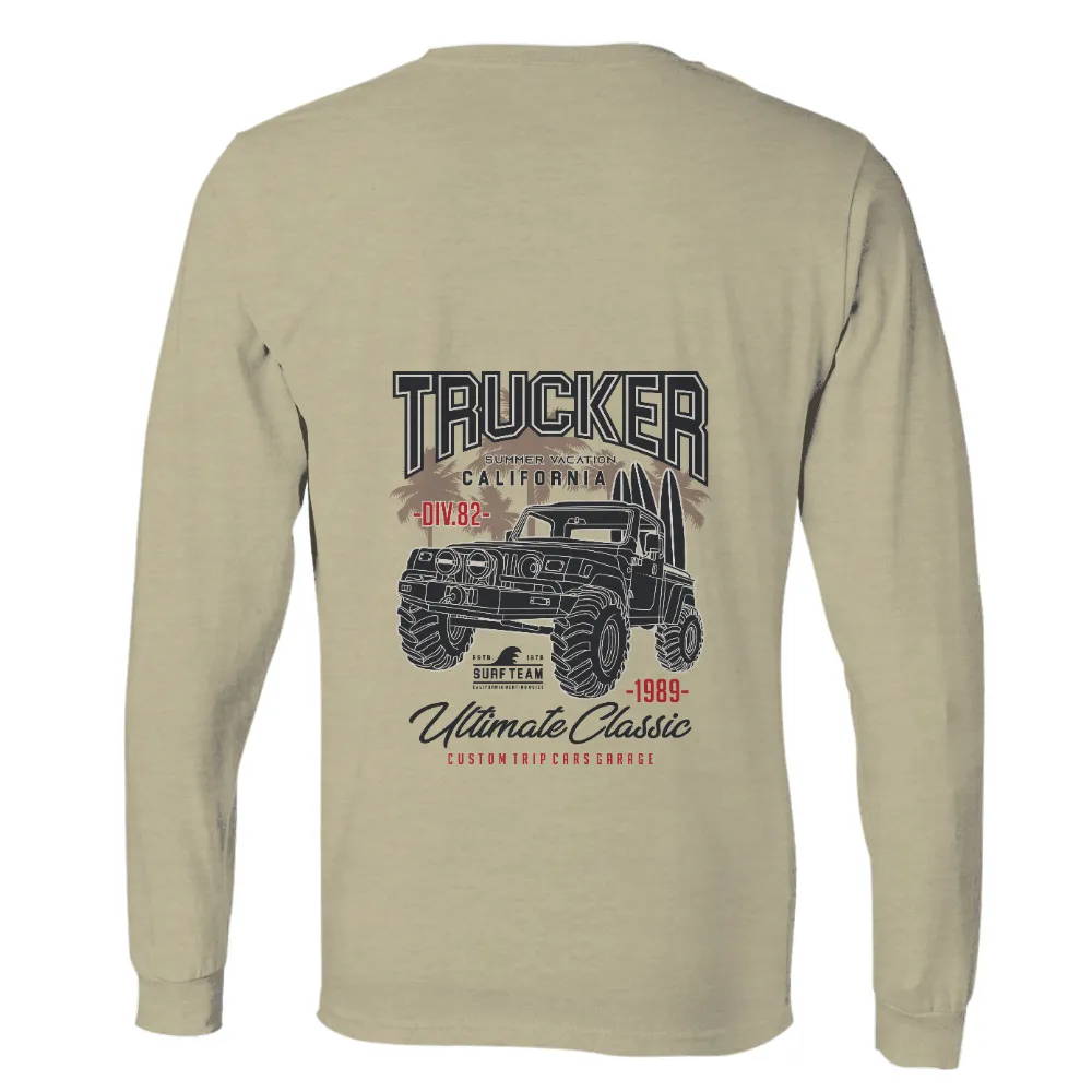 Trucker Summer Vacation California T-Shirts Design: Ultimate Classic Adventure|nostalgia t shirts online