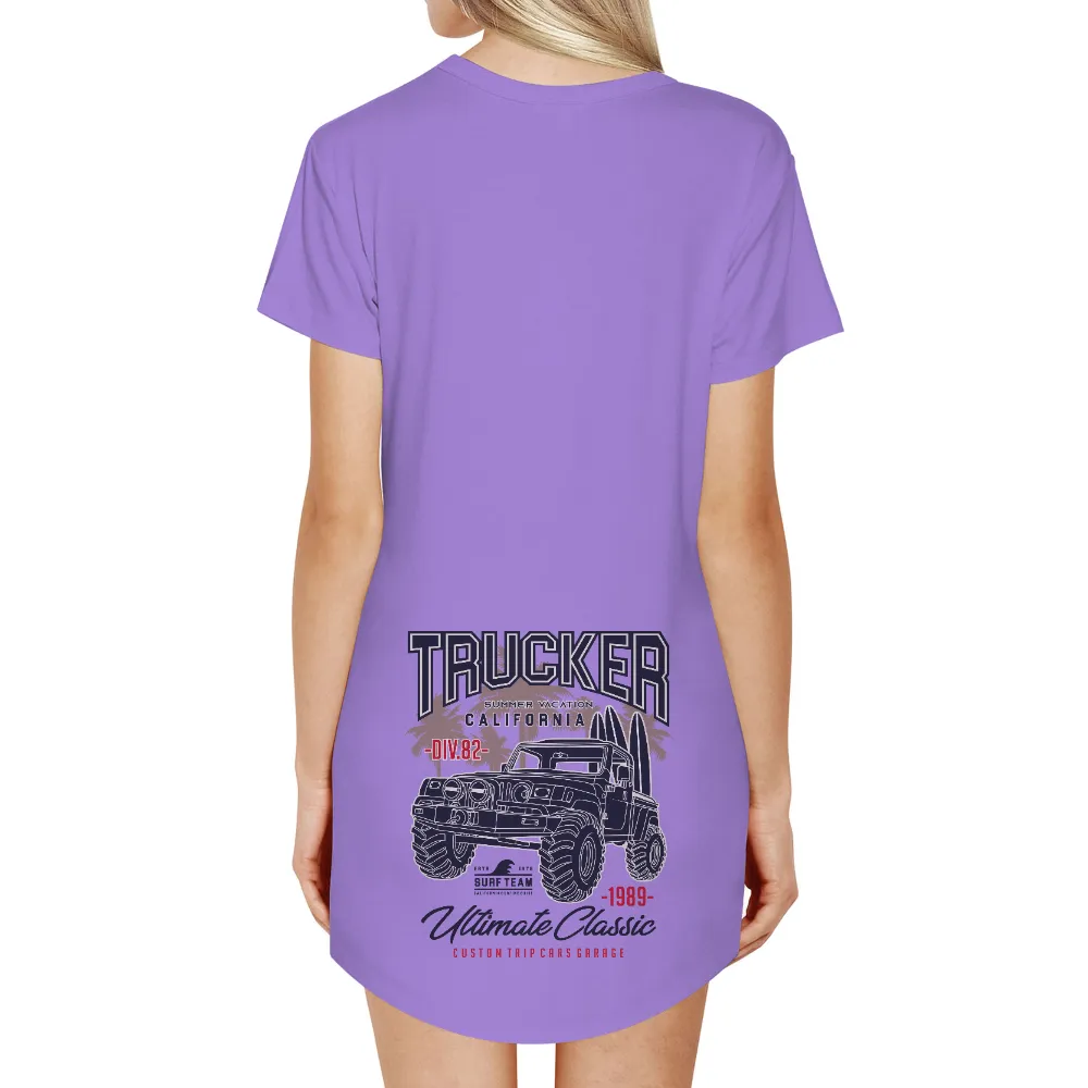 Trucker Summer Vacation California T-Shirts Design: Ultimate Classic Adventure|adventure time dancing with monsters shirt