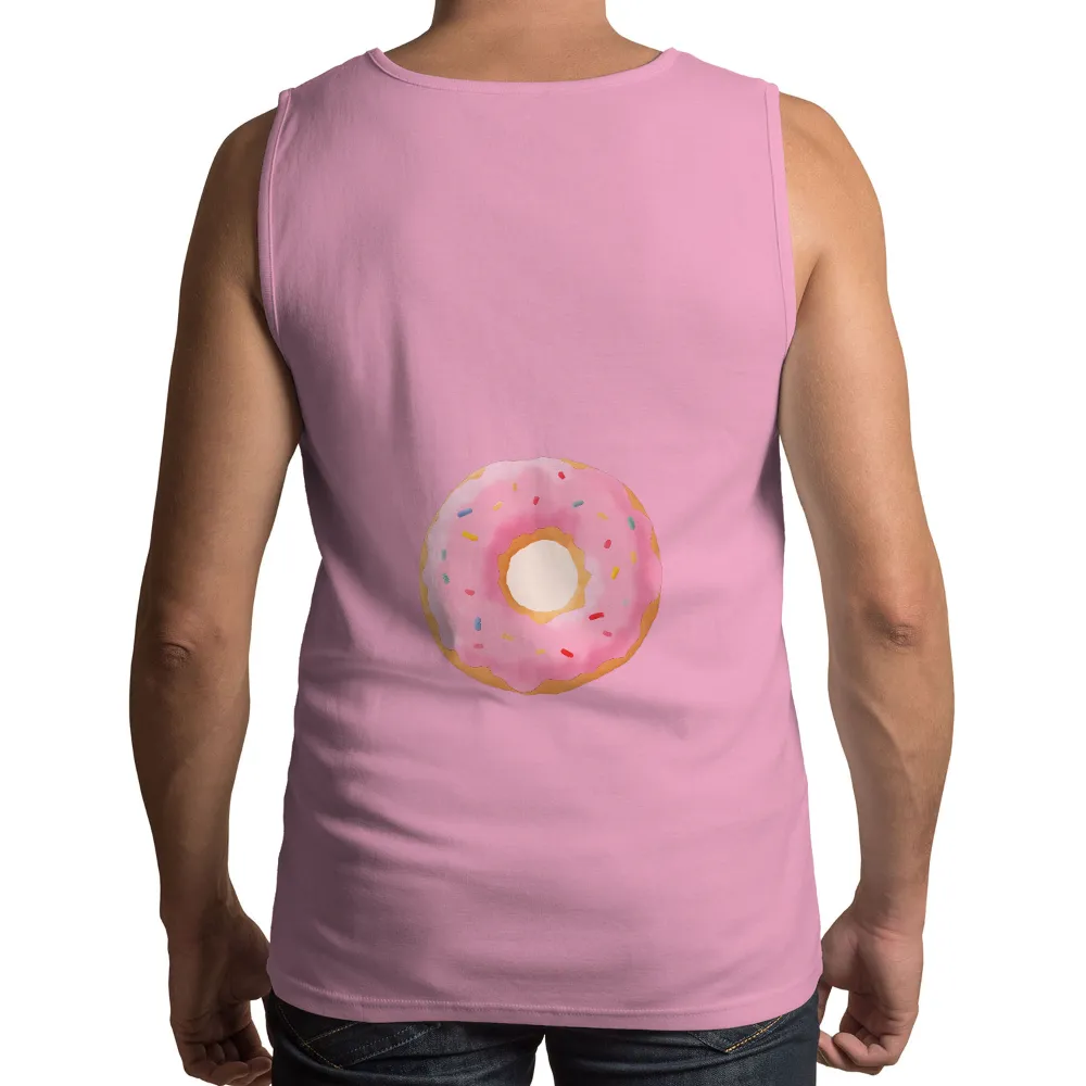 T-Shirts Pattern: Whimsical Pink Doughnut with Sprinkles| Sweet morning treat