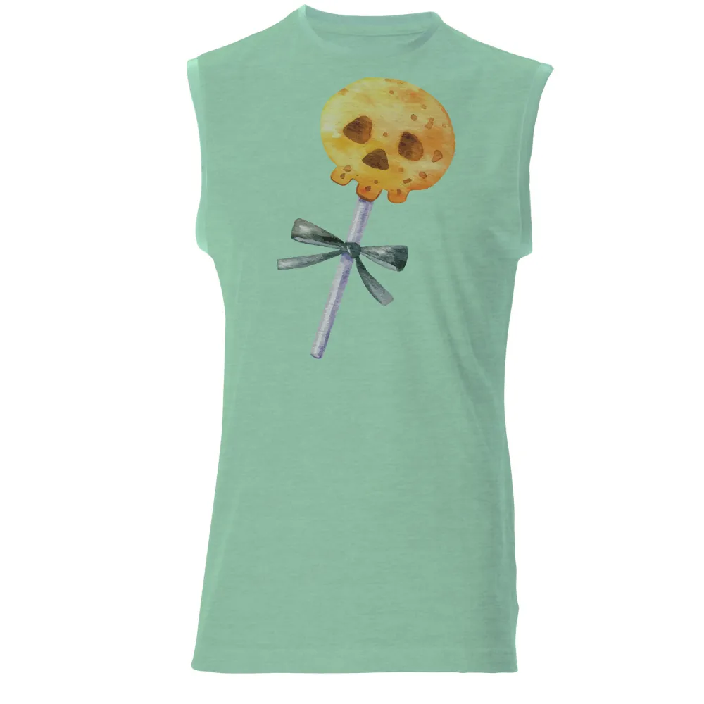 Custom Tee Shirts: Whimsical Lollipop with Silver Bow|unique fathers day shirts