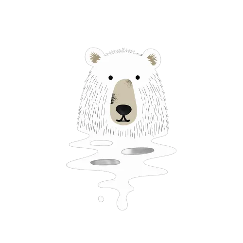 Customized Tee Shirts: Polar Bear Reflection - Artistic Design