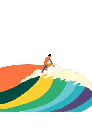 T-Shirts Design: Embracing the Rainbow Waves of Life