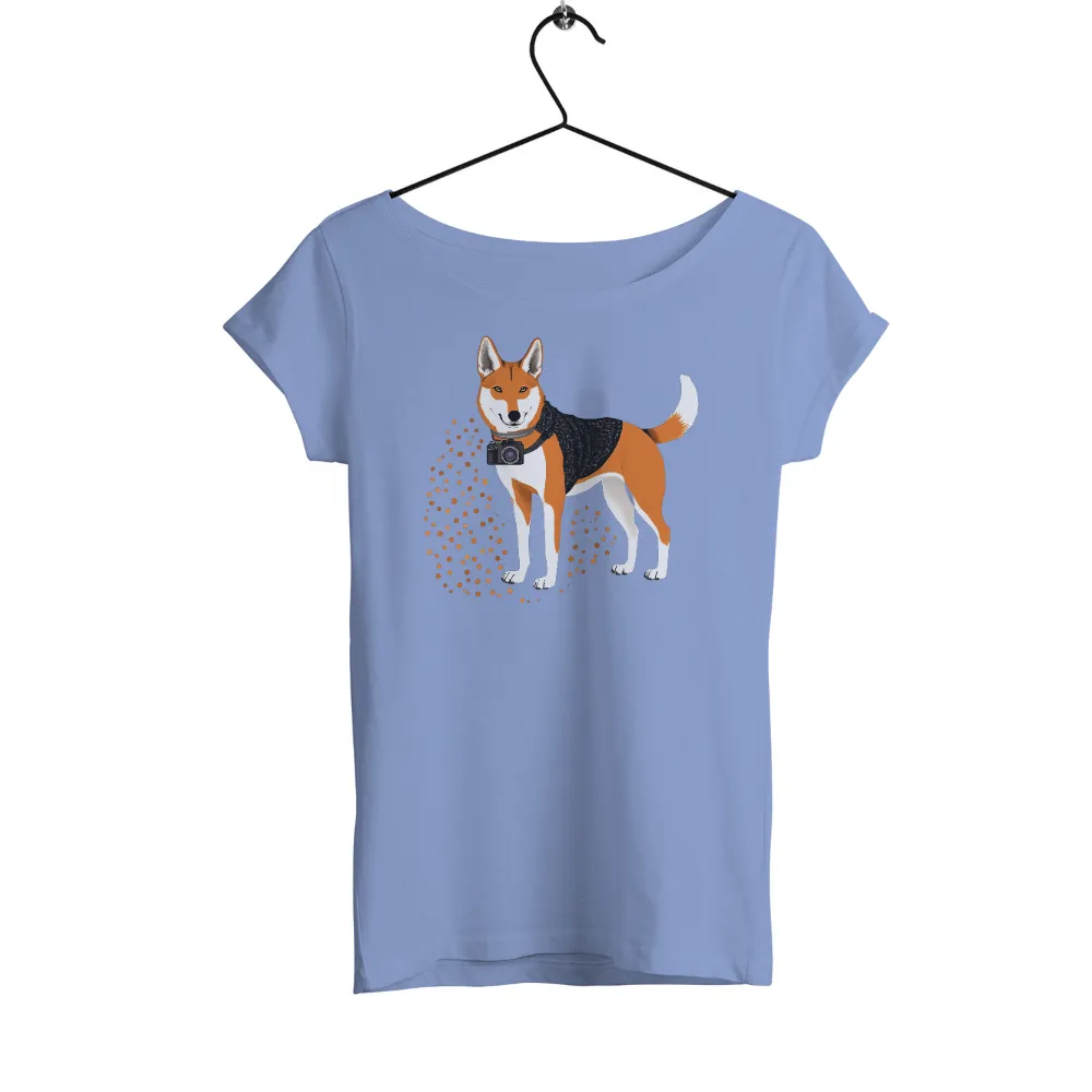 T-Shirts Custom: Adventure Dog with Camera - Explore and Capture|stafford travel wrinkle free oxford shirts