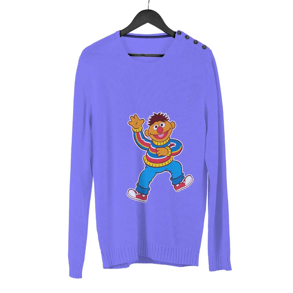 Custom T-Shirt Printing: Spread Joy with Ernie's Cheerful Design|music art love happiness t shirt