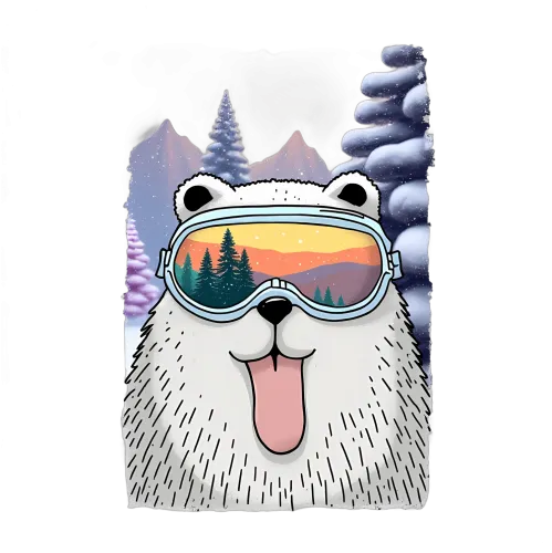 Tee Shirt Printing: Winter Sports Adventure with Happy Polar Bear