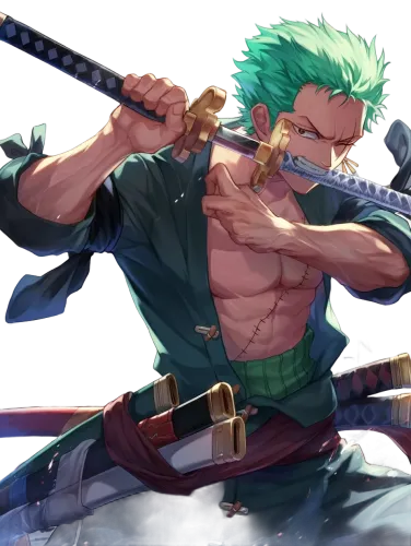 Zoro in Action - zoro anime t