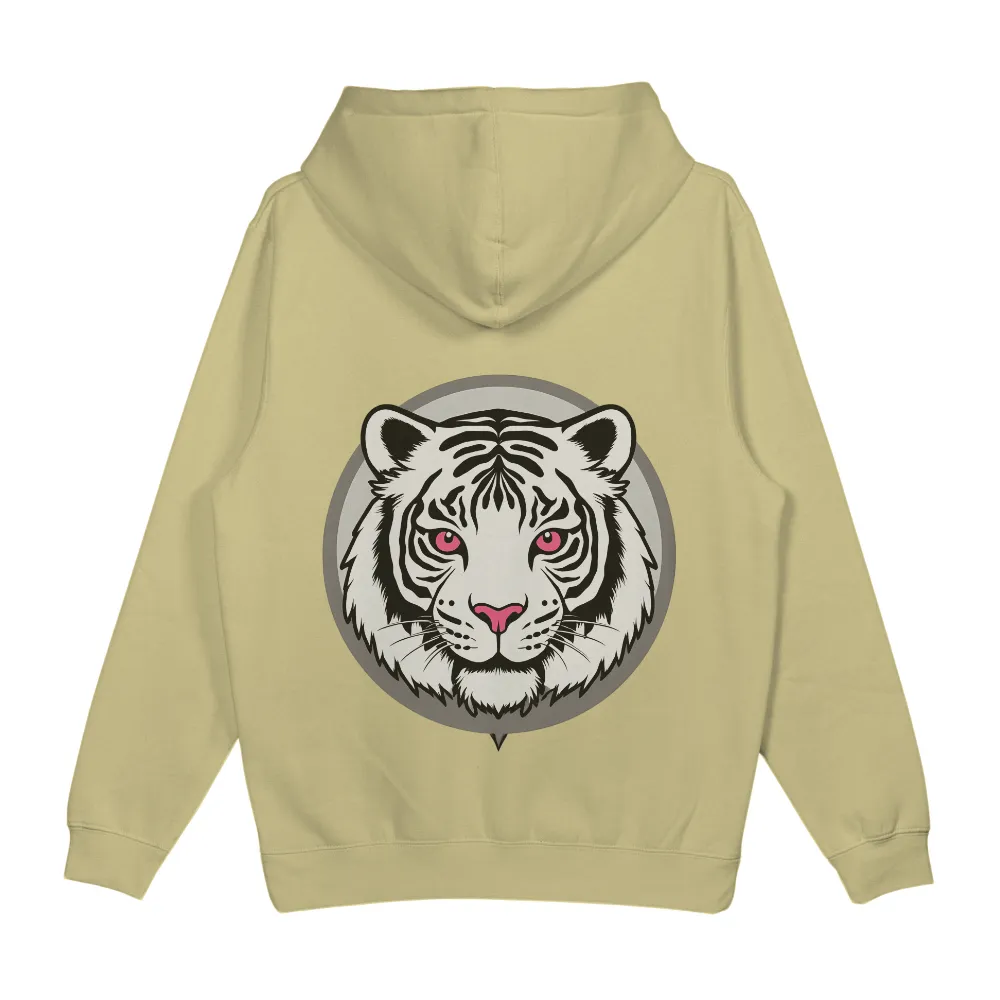 Custom Tee Shirts: White Tiger with Pink Eyes - Artistic Design|courage the cowardly dog t shirts