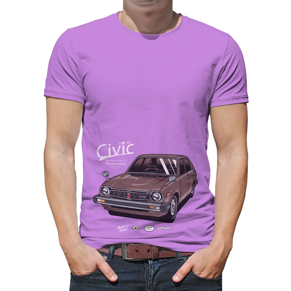 T-Shirt Printing: Celebrate Classic Cars with Custom Made Honda Civic CVCC Design|custom made father's day t shirt