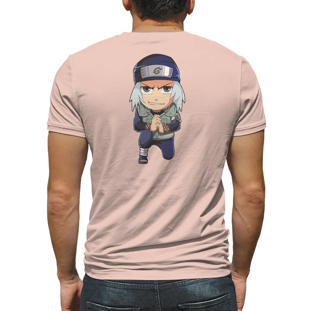 Tee Shirts Printed: Anime Ninja with White Hair and Determined Look|battle rattle shirts