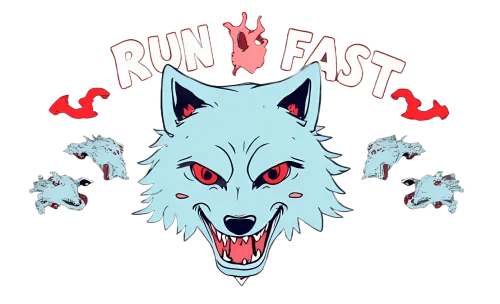 Graphic Tees: Run Fast - Fierce Wolf Sports Design