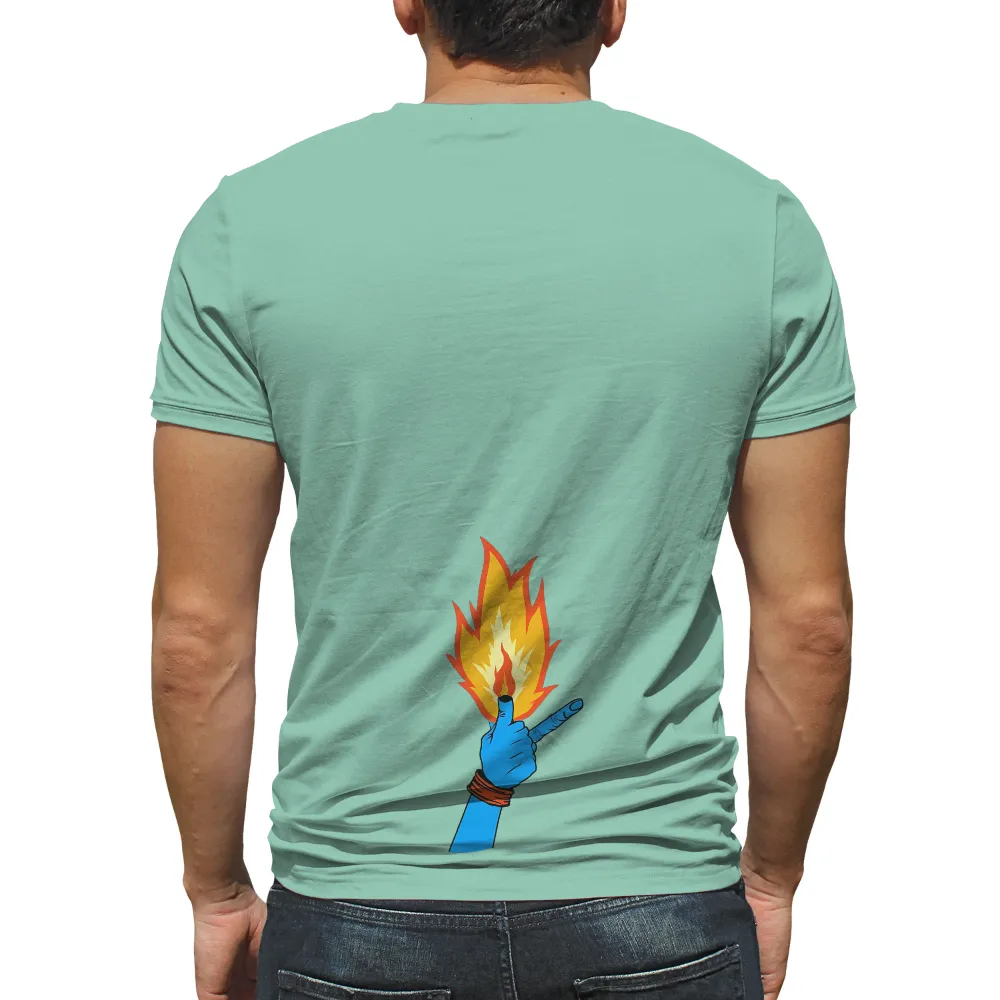 Custom Tee Shirts: Blue Hand Fire - A Symbol of Defiance and Hope|mclaren cyberpunk shirt