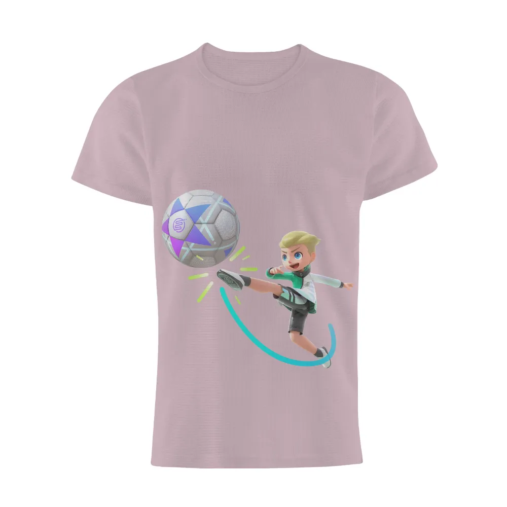 Customized Tee Shirts: Futuristic Soccer Energy|rainbow soccer ball shirt