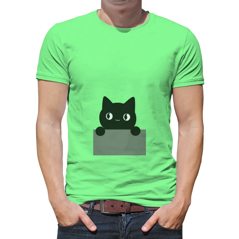 Custom Tee Shirts: Whiskers the Black Cat - Minimalist Art|t shirt gray roblox