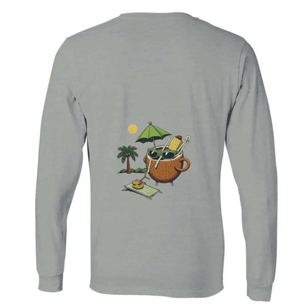 T-Shirts Custom: Coconut Drink Night Relaxation| Relaxing night on a tropical beach