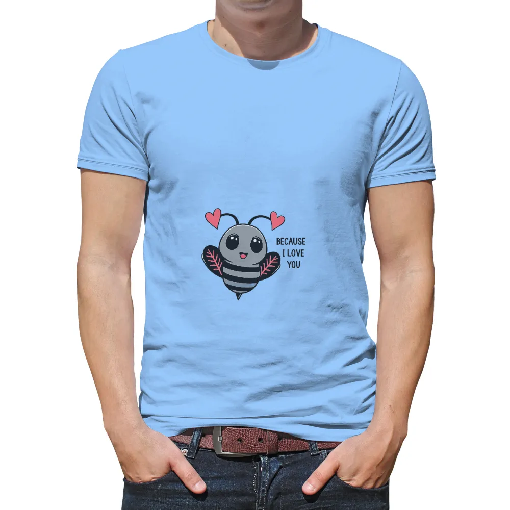 Customized Tee Shirts: Because I Love You - Whimsical Bee Design|love for damar 3 shirt