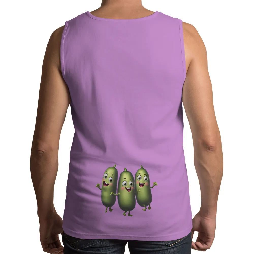 T-Shirts Pattern: Animated Cucumbers - Funny & Nostalgic Design