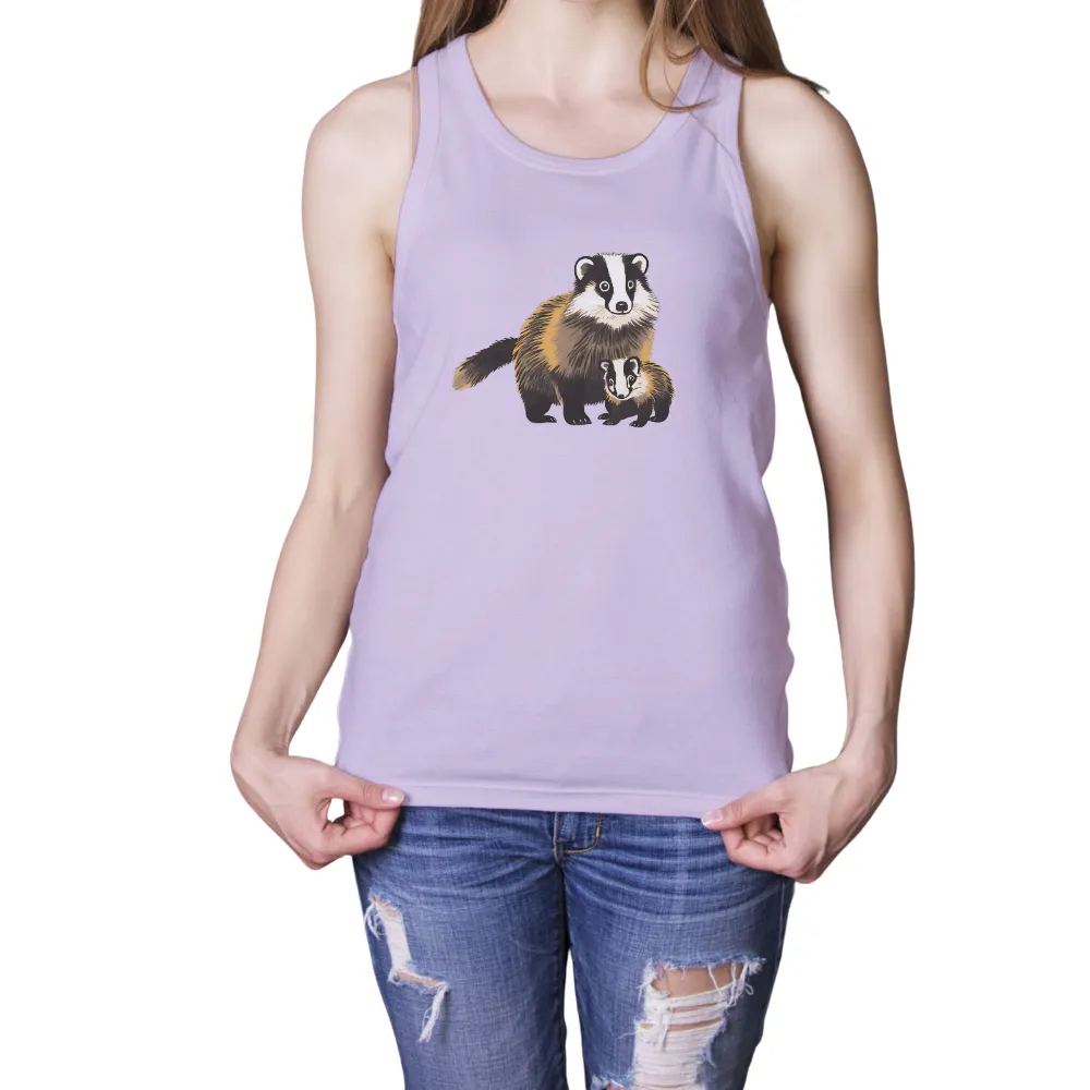 Custom Tee Shirts: Badger Family Love - Wildlife Illustration|family easter tee shirts