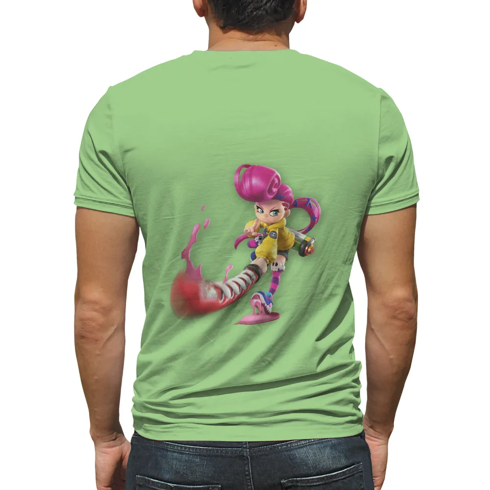 TShirt Design: Marina's Ink Splatting Adventure|shirt design custom ink