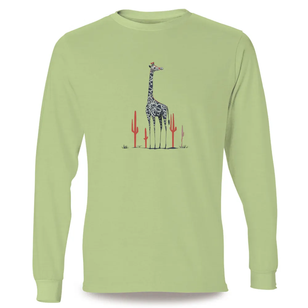 TShirt Design: Surreal Giraffe in the Desert|fear of god essentials logo tee desert taupe