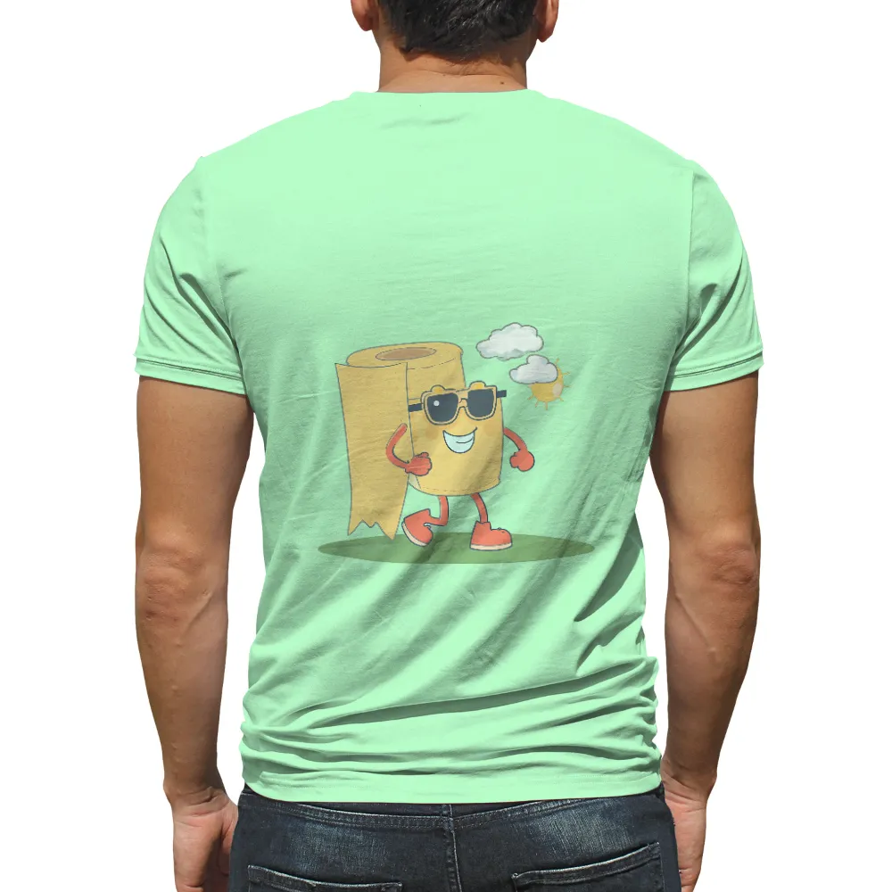 Shirts Graphic Tees | Sunny Roll: A Quirky and Cheerful Design| Sunny Roll with a bright sun and clouds