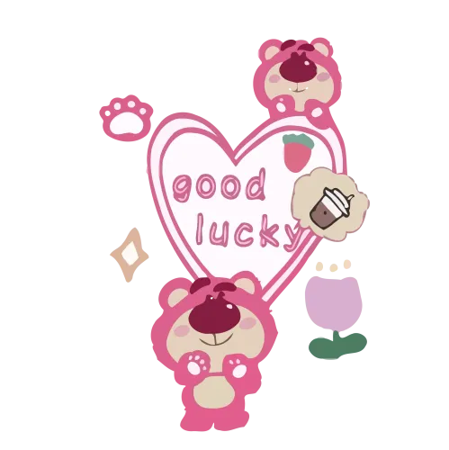 T-Shirts Design: Pink Bears Spread Good Luck and Joy