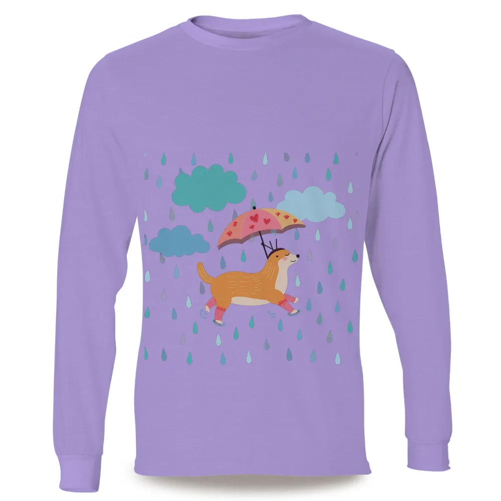 Custom Tee Shirts: Whiskers' Rainy Day Adventure|dog mom mothers day shirt