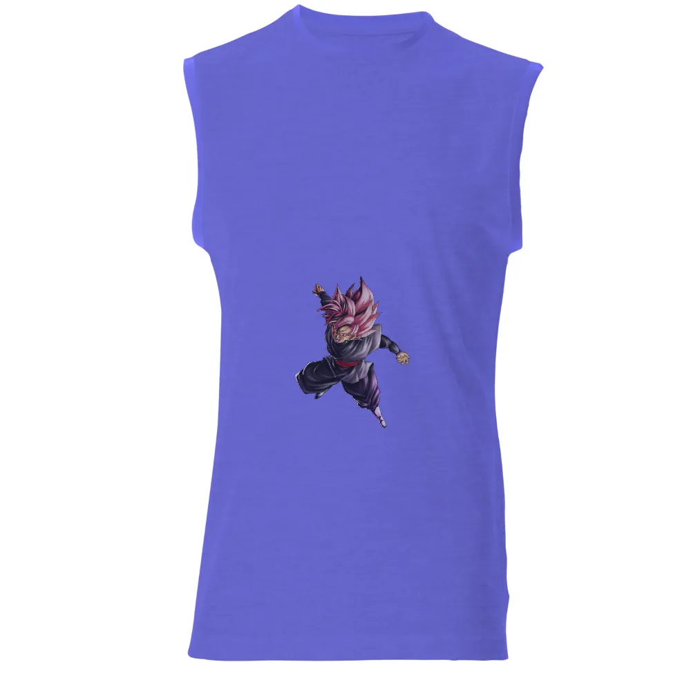 Shirts Graphic Tees: Anime Warrior with Pink Hair|biggie future police officer shirt