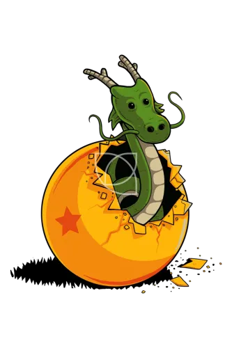 T-Shirts Pattern: Shenron Emerging from Golden Sphere