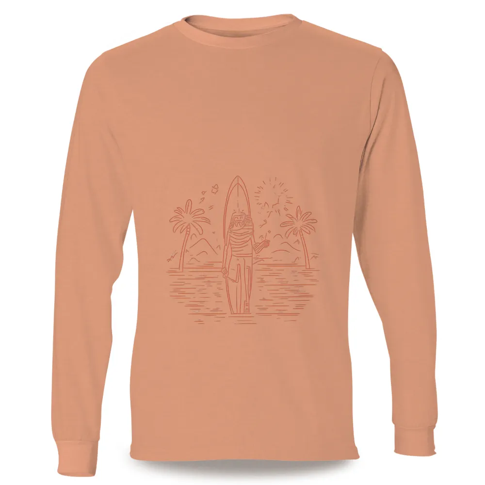 Vintage Surfer Design with Palm Trees and Sunset: Embrace the Surfing Spirit|summer special shirts