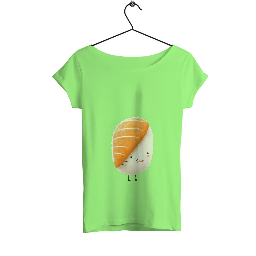 Customized Tee Shirts: Sushi-chan - Cute, Happy, and Adventurous| Japanese food culture