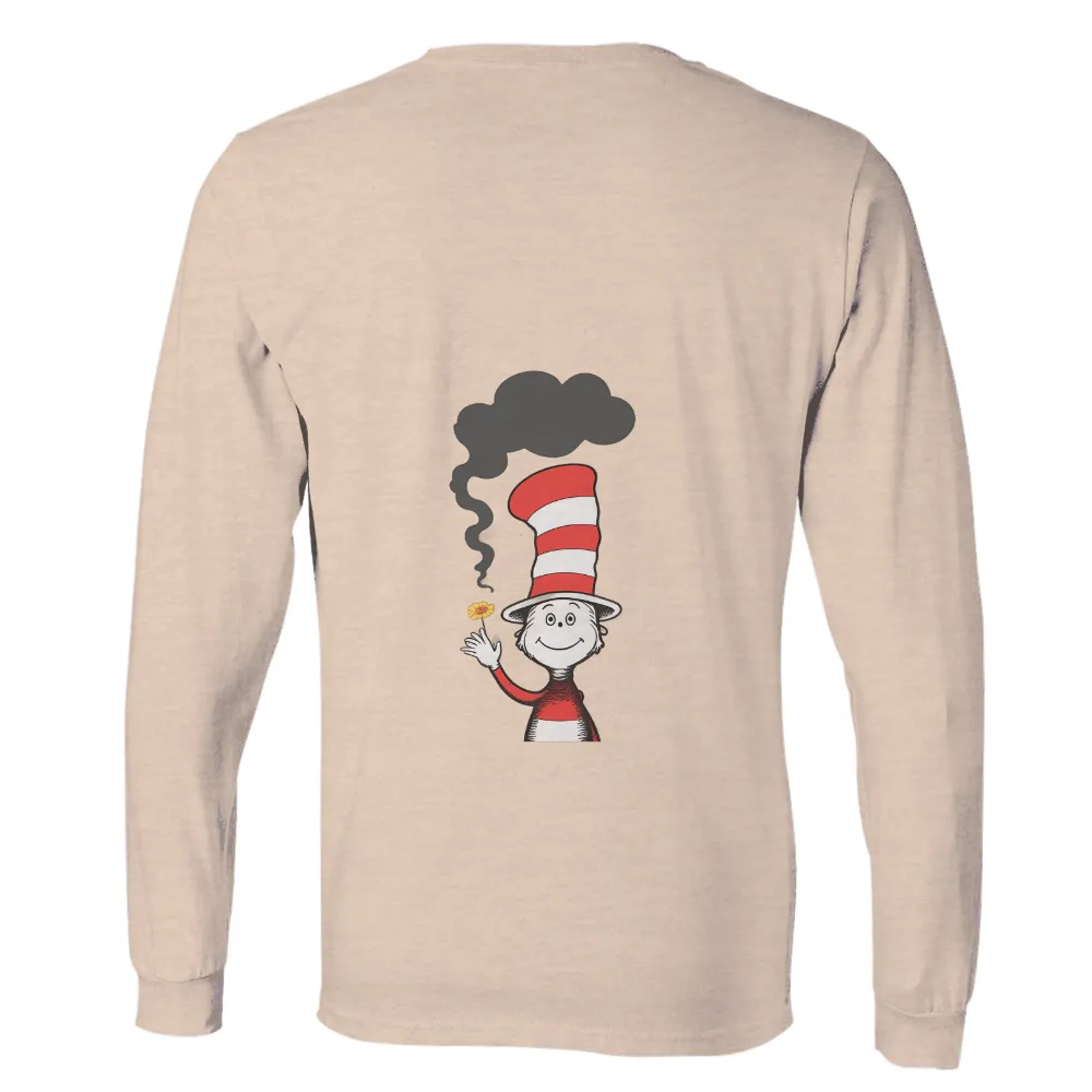 TShirt Printing: Whimsical Character with Flower and Smoke - Artistic Design|graffiti smoke