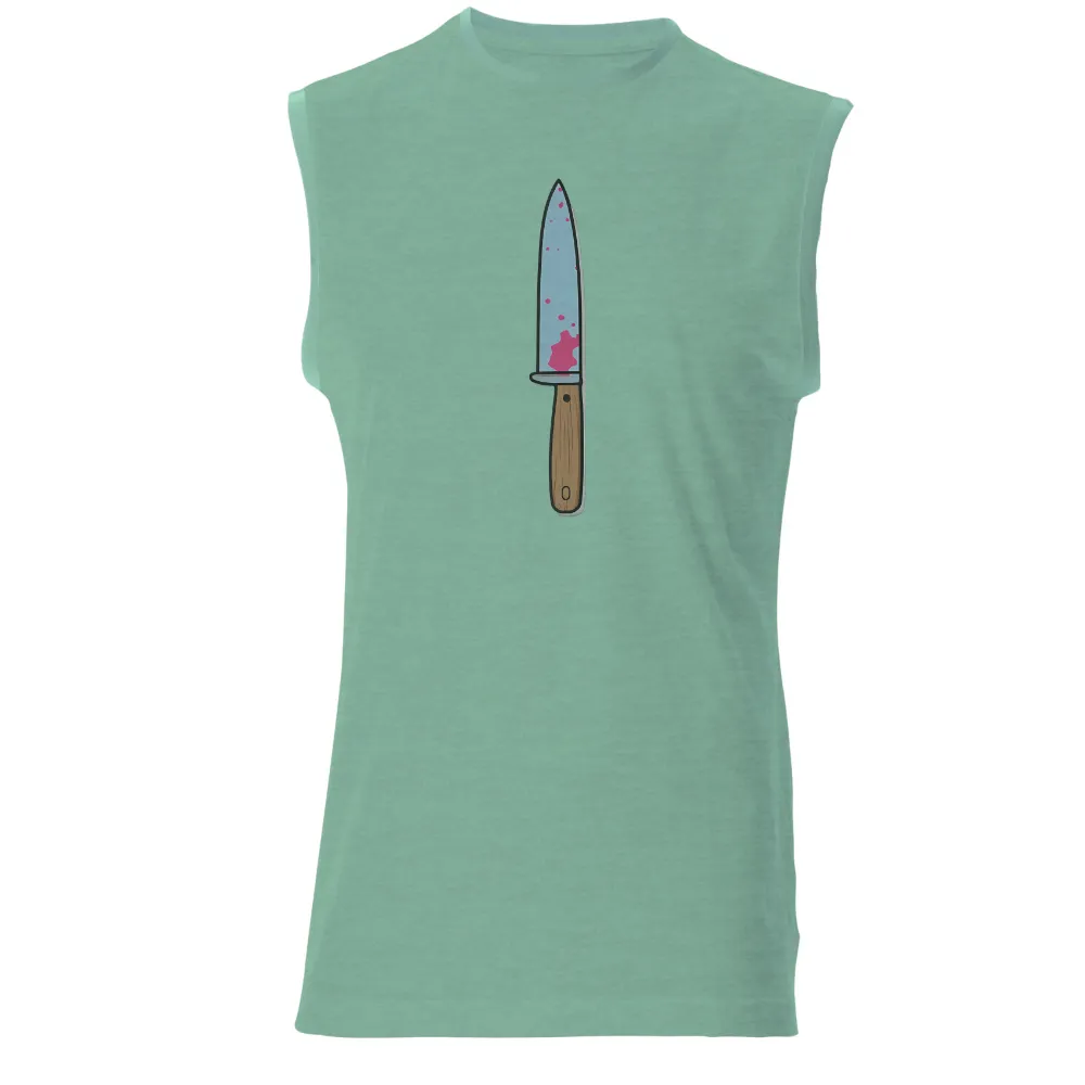 Vintage Knife with Wooden Handle and Pink Splatter Design|retro nba player t shirts