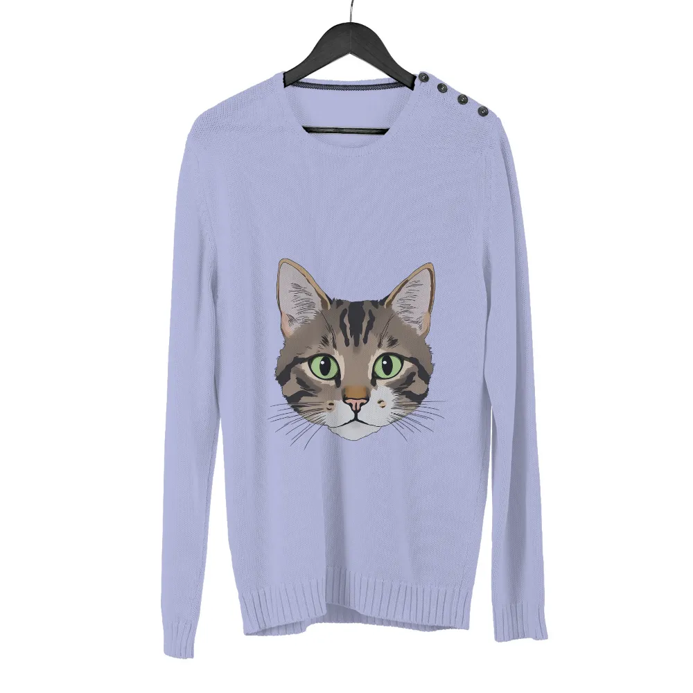 TShirt Design: Luna the Enchanting Cat with Green Eyes|t shirt best cat dad ever