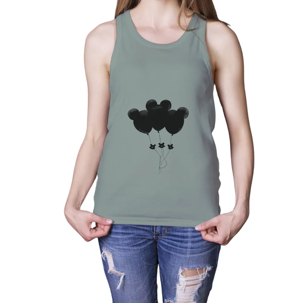 TShirt Printing: Black Balloons - Artistic Emotion|cartoon characters with black shirt